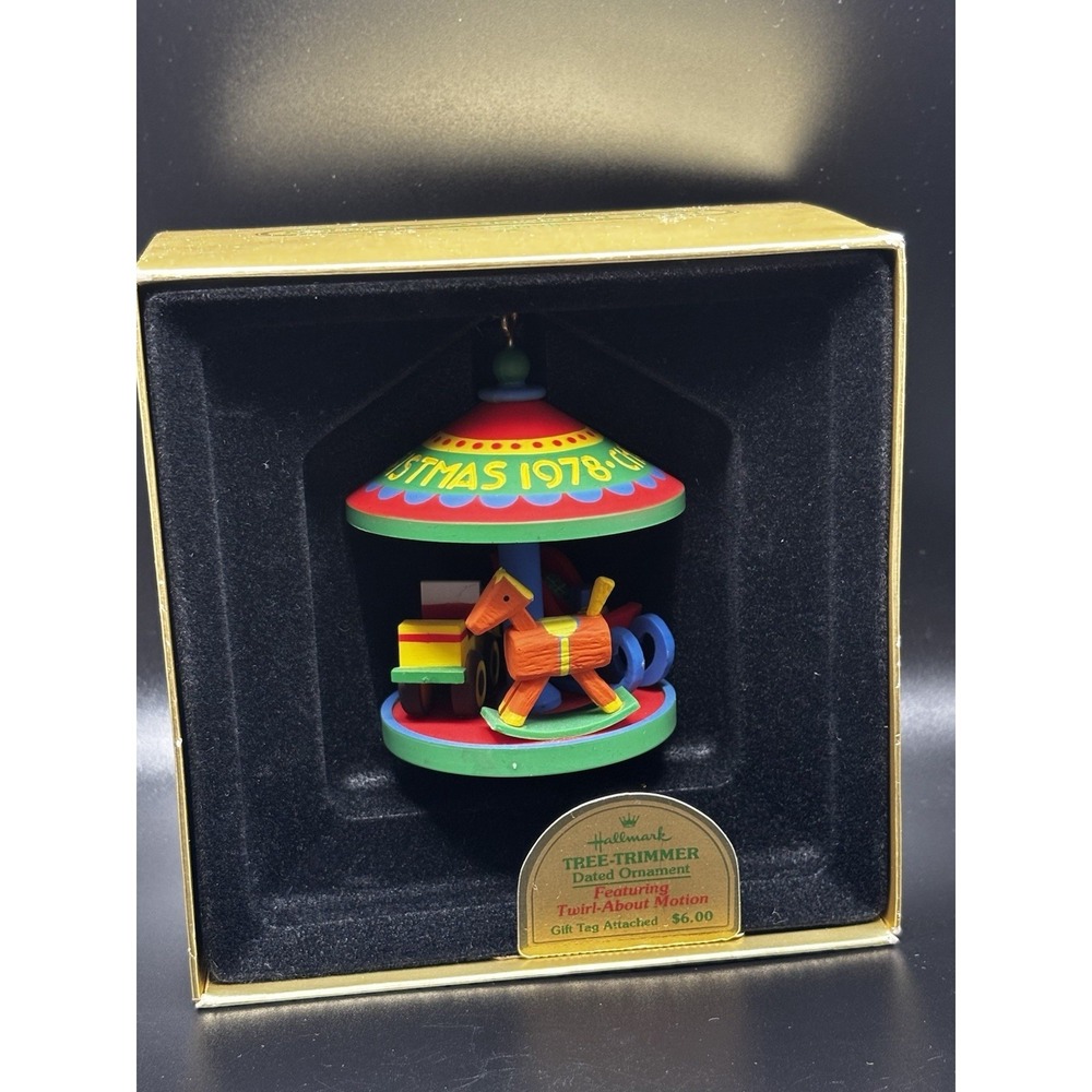 Vintage Hallmark 1978 Tree Trimmer Carousel Ornament